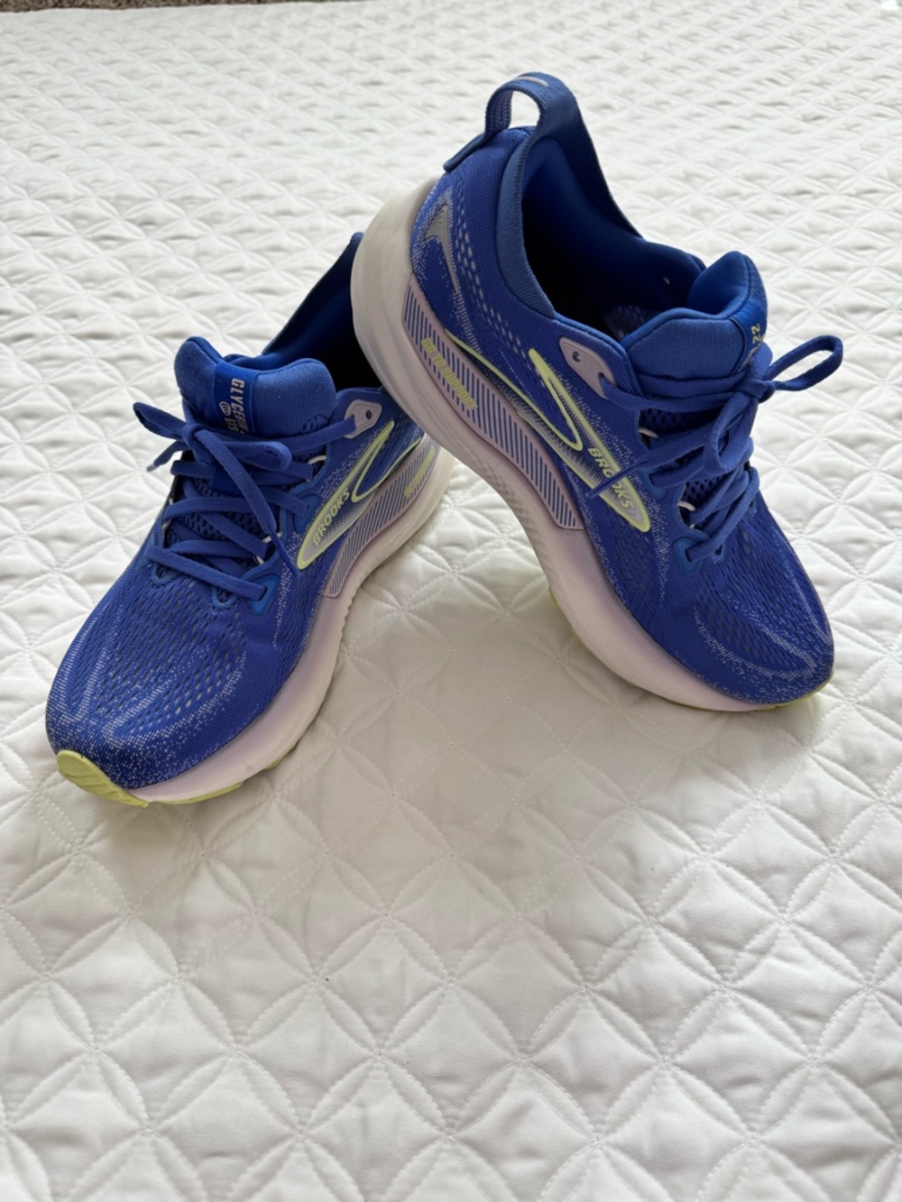Brooks Women's Glycerin GTS 22 Running Shoes Royal Blue White Yellow Size 8